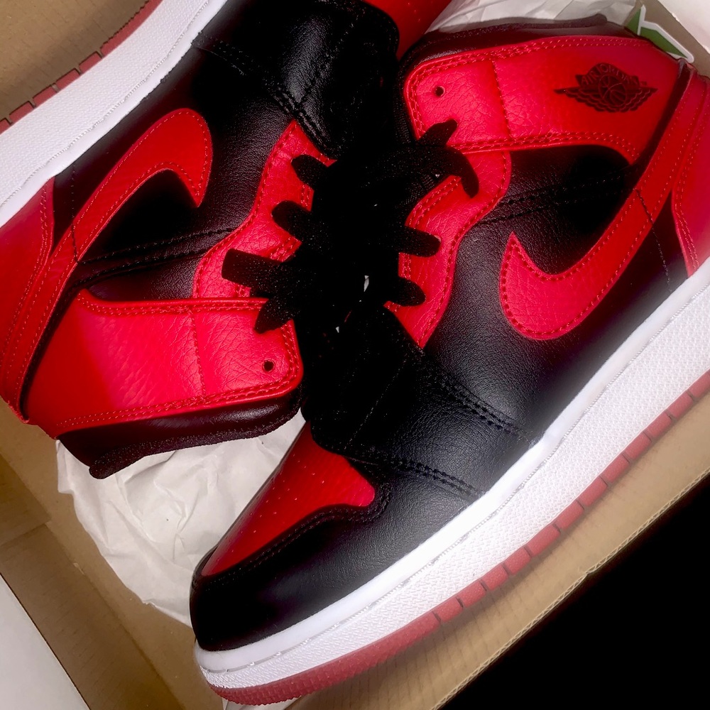 Jordan 1 mid red and black!